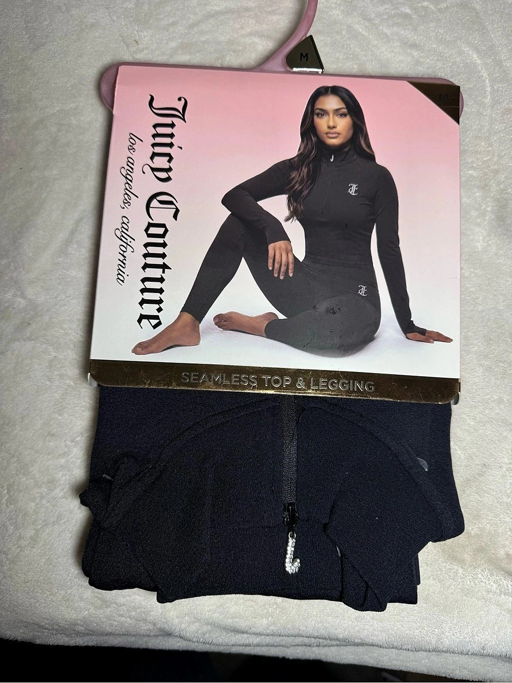 Juicy Couture Seamless Top & Legging Set Black Medium